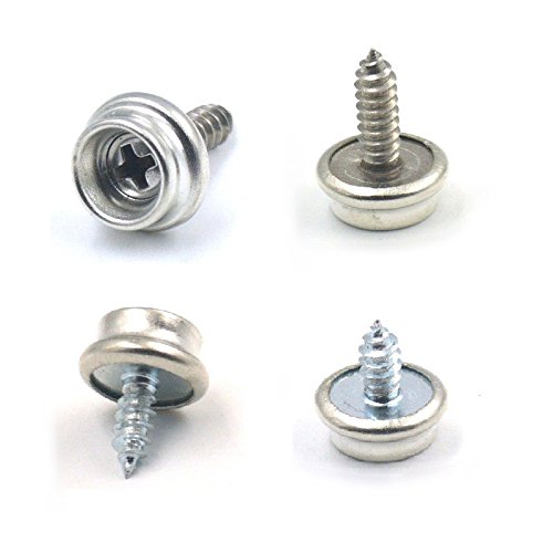 20/50/100 Stück 10 oder 15 mm lange Stiftschrauben aus Edelstahl, für Steckdosen, Federknopf-Verschlüsse, Vordächer, Schiffssegel, 3/8"(10mm) von micoshop