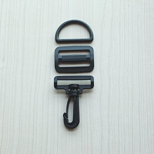 5 Sets 19 25 38 mm Swivel Haken Clip Rocker Triglides D Ring für Schnallen Gurtband 2,5 cm 3,8 cm Kunststoff schwarz, schwarz, 1.5"(38mm) von micoshop