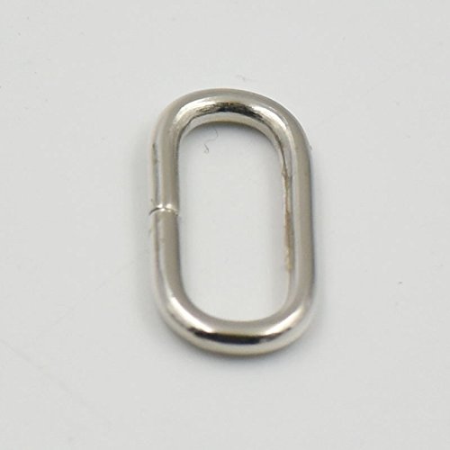 50 pcs Metall Loop Oval Ring 1/5,1 cm 5/20,3 cm 12 mm 16 mm Clips Haken für Leder Geldbörse Tasche Handtasche Gurt, Nickle, 5/8" (16mm) von micoshop