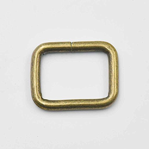 Rechteckiger Dee-Ring nicht geschweißt für Gurtband, D-Schnallen in Bronze 19 mm, 25 mm 32 mm, 38 mm, 30 Stück, bronze, 1" 25mm von micoshop