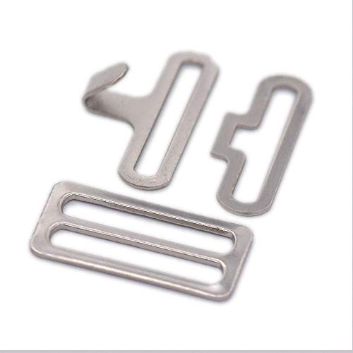 micoshop 60 Sets 18 mm Fliege Hardware Krawatte Krawatte Clip Ring verstellbar für Gurtband Kleidung Unterwäsche verstellbare Verschlüsse von micoshop