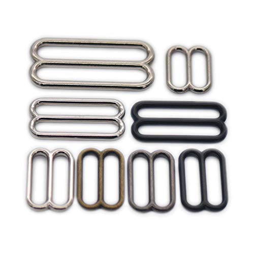 micoshop Triglides aus Metall mit breiter Öffnung, 20 mm, für Gürtel, Tasche, Gurt, Leder, Handwerk, Nickel, 15 Stück von micoshop