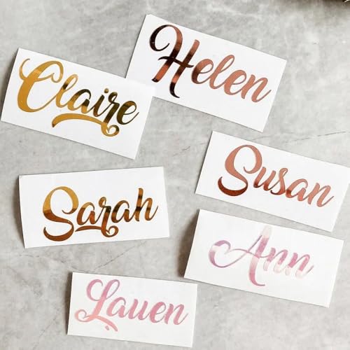 2 Stück Personalisierte Namensaufkleber Vinyl-Aufkleber Für Wasserflasche Oder Glas, Benutzerdefinierte Braut Bräutigam Brautjungfer Namen Aufkleber, Hochzeit Aufkleber, Geschenk-Box Name Aufkleber(15 von miguha