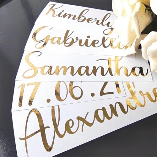 4 Stück Personalisierte Aufkleber Hochzeit Brautjungfer Geschenkaufkleber Geschenktüte Party Gastgeschenk Benutzerdefinierter Name Vinyl Brautparty Souvenirs, Personalisierter Name For Glas Aufkleber von miguha