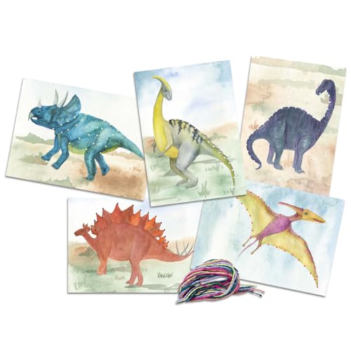 mikiprojekt® Prickelbilder ab 4 Jahren mit Garn zur Verwendung als Ausnähkarten I Nachhaltige Prickel- & Stickbilder für Kinder I Prickelkarten für Kinder in versch. Motiven I Stickvorlagen Kinder von miki projekt