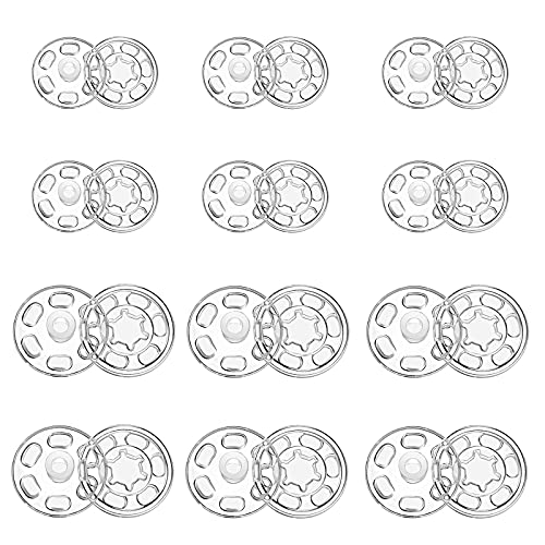 milaosk 60 Paare Kunststoff Knopf Unsichtbare Knopf Kunststoff Druckknöpfe Unsichtbar Hemd Aufnähen Knöpfe Klar Kleidung Knöpfe für DIY Kleidung Knöpfe (15mm,21mm) von milaosk