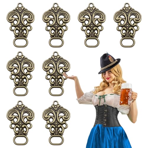 milaosk 8 Stück Dirndl Knöpfe,Miederhaken Dirndl zum Annähen Kleiderösen zum Schnüren Vintage Dirndl Haken Ösen Bronze für Dirndl band zum Schnüren Trachtenrock,Kleider 33x21mm von milaosk