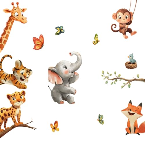 milaosk Wandtattoo Tiere Wandsticker Dschungel Giraffe Tiger Leopard Fuchs Affe Elefant Vogel Schmetterling Wandbilde Selbstklebend Aufkleber Wandaufkleber Kinderzimmer Babyzimmer Schlafzimmer Deko milaosk Wandtattoo Tiere Wandsticker Dschungel Giraffe Tiger Leopard Fuchs Affe Elefant Vogel Schmetterling Wandbilde Selbstklebend Aufkleber Wandaufkleber Kinderzimmer Babyzimmer Schlafzimmer Deko von milaosk