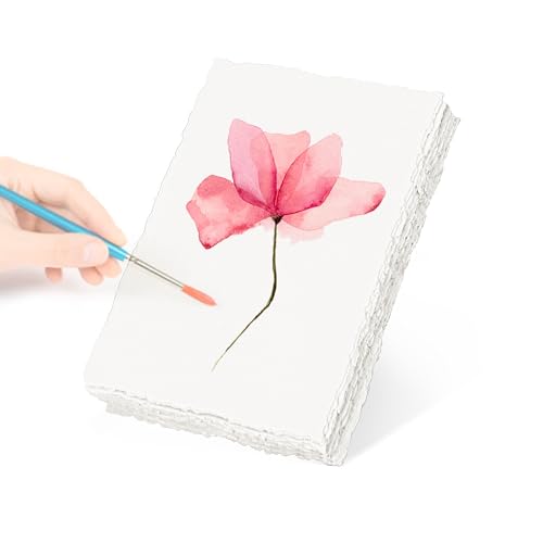 Büttenpapier A6, 20 Blätter Handgeschöpftes Papier Strukturpapier Aquarellpapier Dickes 250 GSM, für GrußKarten DIY, Gemälde, Briefe, Einladungen Zeichnen, Skizzieren Schreiben, 10,2 x 15,2cm Büttenpapier A6, 20 Blätter Handgeschöpftes Papier Strukturpapier Aquarellpapier Dickes 250 GSM, für GrußKarten DIY, Gemälde, Briefe, Einladungen Zeichnen, Skizzieren Schreiben, 10,2 x 15,2cm von mimzemamz