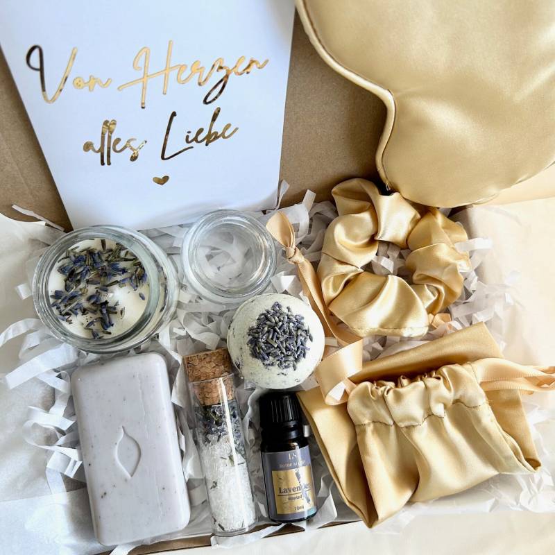 Geschenk Box Für Frauen, Geschenkkorb, Wellnessset Lavendel, Beste Freundin Geschenkset, Veganes Geschenk, Entspannungs-Box von minanadesign