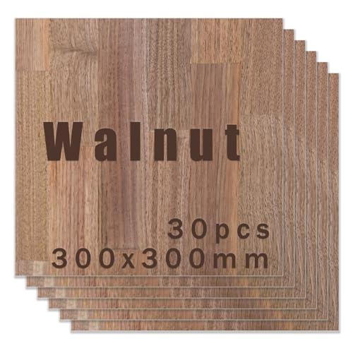 Mindmed 30 Stück Nussbaum aus Holz, Gravitationslaser, ohne Linien, DIY-Bastelarbeiten aus Holz, Brandmalerei, Sperrholz, schwarz, 30 x 30 cm von mindmed