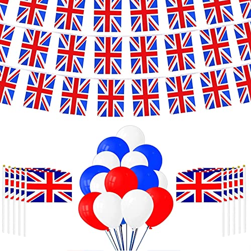 Königin-Platin-Jubiläumsdekorationen, Union Jack Partyzubehör | Königliche Ballondekorationen, patriotischer Partyballon für Nationalfeiertag, Innenbereich, Garten Mingchengheng von mingchengheng