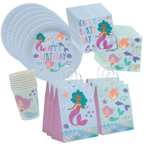 minimutz Geburtstag Deko Meerjungfrau Set, Geschirrset Kindergeburtstag Mädchen, Partygeschirr Becher Teller Servietten Mitgebsel Tüten minimutz Geburtstag Deko Meerjungfrau Set, Geschirrset Kindergeburtstag Mädchen, Partygeschirr Becher Teller Servietten Mitgebsel Tüten von minimutz