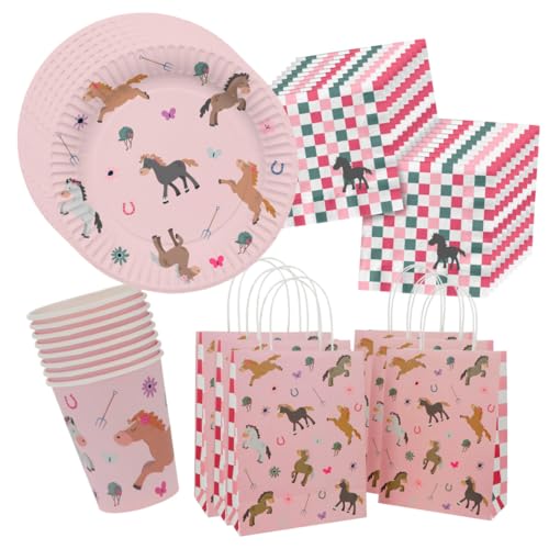 minimutz Geburtstag Deko Pferd Set, Geschirrset Kindergeburtstag Mädchen, Partygeschirr Becher Teller Servietten Mitgebsel Tüten minimutz Geburtstag Deko Pferd Set, Geschirrset Kindergeburtstag Mädchen, Partygeschirr Becher Teller Servietten Mitgebsel Tüten von minimutz