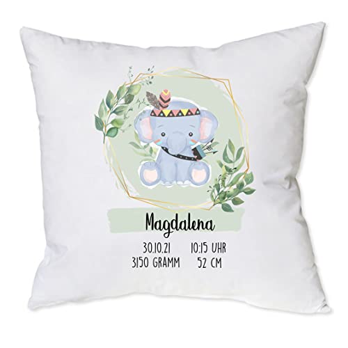 minimutz Kissen zur Geburt mit Namen personalisiert | Motiv Elefant Boho mit Geburtsdaten 40 x 40 cm | Geschenk Geburt TaufeDeko-Kissen für Baby-Zimmer Altrosa inkl. Füllung minimutz Kissen zur Geburt mit Namen personalisiert | Motiv Elefant Boho mit Geburtsdaten 40 x 40 cm | Geschenk Geburt TaufeDeko-Kissen für Baby-Zimmer Altrosa inkl. Füllung von minimutz