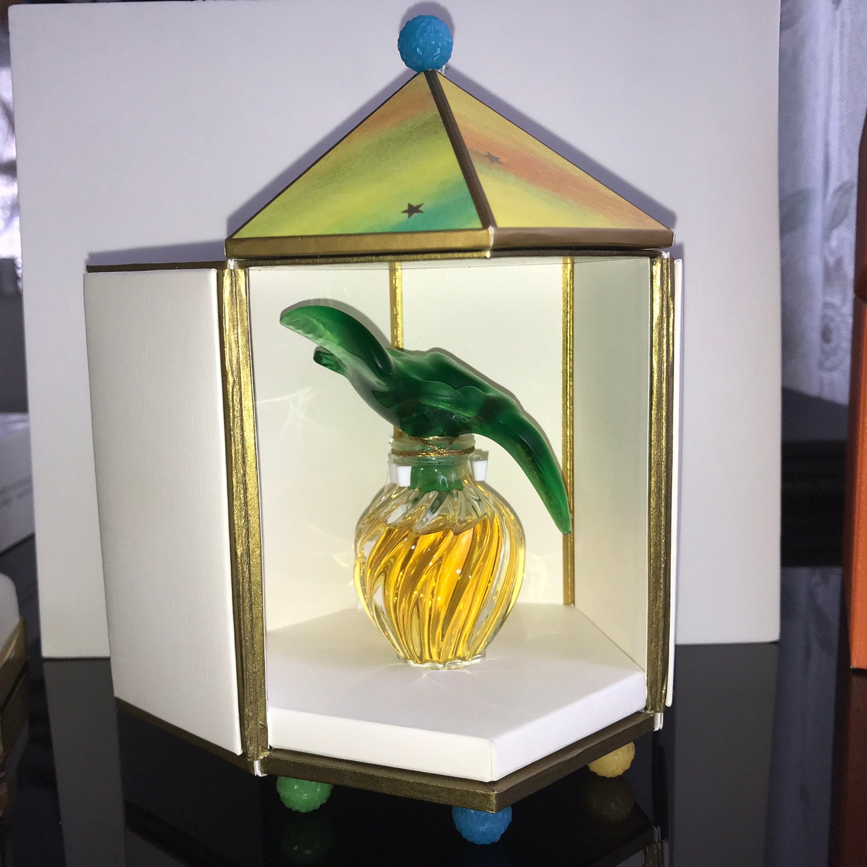 Nina Ricci - L Air Du Temps | 1948 Lalique Flakon Reines Parfüm 15 Ml Limitierte Auflage Rarität, Vintage Mit Box von miniperfumes