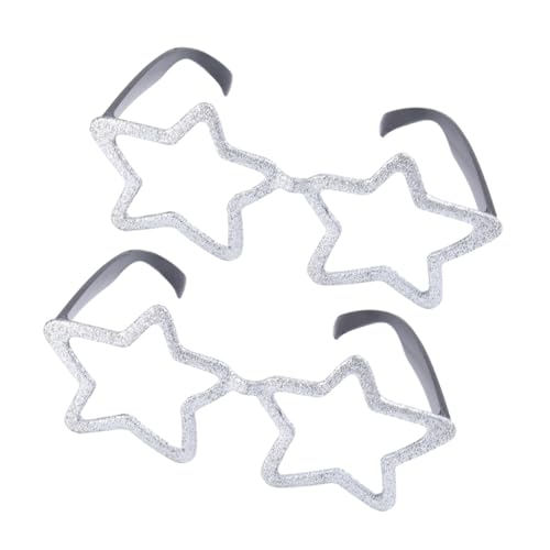 2 Paare Pentagramm-Brille Glitzerbrille party glasses festival brillen verkleiden schrullig mit Brille Partyzubehör lustige Brille Foto -Requisiten Partybrille Plastik Silber 2 Paare Pentagramm-Brille Glitzerbrille party glasses festival brillen verkleiden schrullig mit Brille Partyzubehör lustige Brille Foto -Requisiten Partybrille Plastik Silber von minkissy