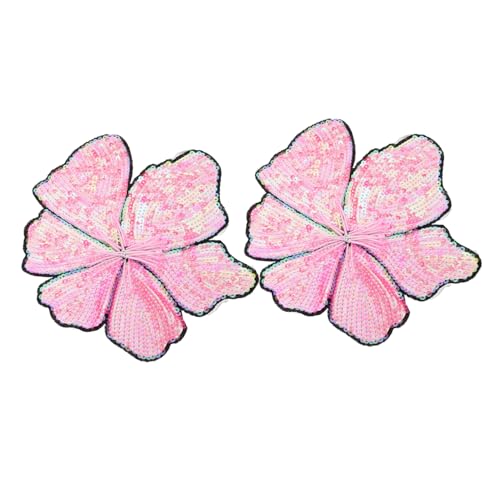 2Stücke Handgefertigte Pailletten Blumenflicken für Bühnenkostüme Auffällige Langlebige Applikationen für DIY Kleidung Auftritte Vielseitig Einsetzbar Glänzend von minkissy