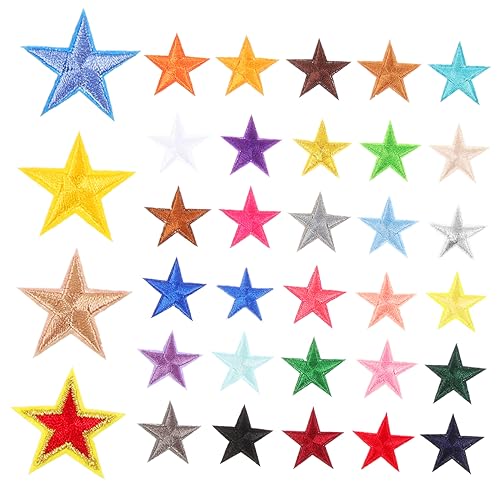 35 Stück Teiliges Sterne Bügel Patches Gestickte Aufnäher für Kleidung DIY Dekoration für Taschen Hüte Jeans Vielseitige Anwendungen Langlebiges Material Patriotisches Design von minkissy