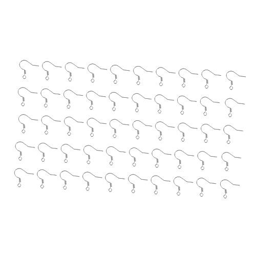 50 Stück Ohrhakenmaterial Herstellung Piercing Dünn Rosa Handgefertigter Ohrhaken Ohrringhaken Ohrdraht Diy -ohrring Drahthaken Für Ohrringe Angelhaken Ohrhaken Silber Metall von minkissy