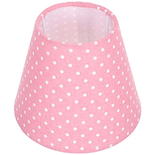 Minkissy Polka Dot Lampenschirm Kreative Tuch Lichtabdeckung Glocke Clip auf Lampenschirm Gewebe Trommel Lampe Abdeckung Ersatzzubehör (Rosa) von minkissy