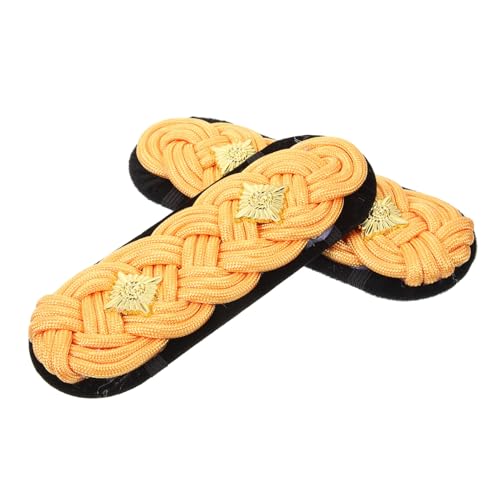 minkissy 1 Paar Goldene Schulterklappen Metall Dekorative Schulterabzeichen für Langlebige Schulterepauletten für Formelle Anlässe und Aufführungen für Kostüme minkissy 1 Paar Goldene Schulterklappen Metall Dekorative Schulterabzeichen für Langlebige Schulterepauletten für Formelle Anlässe und Aufführungen für Kostüme von minkissy