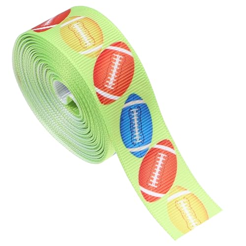 minkissy 1 Rolle Schleifenkranzband Zum Basteln DIY Band Bänder Elegantes Designband Sportband Kreatives Geschenkband Baseball Druckband Kreatives Band Fußballband Stoff von minkissy