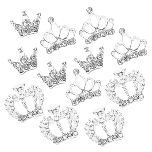 minkissy 1 Satz Kronennageldekoration Krone Strass Bogen Nagel Charms Nagelkunstzubehör Nageldekorationen Für Nagelkunst Männer Maniküre Diy Nagelaufkleber Reize Legierung 12 Stück von minkissy