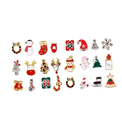 minkissy 1 Satz Maniküre Aus Weihnachtlicher Legierung Weihnachtsnagelaufkleber Selbstklebender Nagelsticker Charme Rot Aufbewahrungsdose Storage Boxes Nagelsticker Mit Schneeflocken 2boxen von minkissy