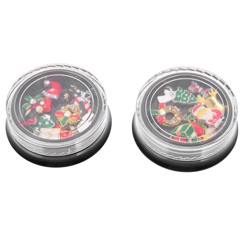minkissy 1 Satz Nagelpflaster Strasssteine Für Nägel Nail Decoration Nagel Strass Weihnachtliche Nailart-dekoration Weihnachtsdeko Nagelaufkleber Maniküre-charme Legierung Colorful 2boxen von minkissy