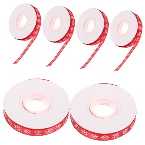 minkissy 1 Satz Weihnachtsband Geschenkband Ribbon Dekobänder Christmas Décor Bandfeile Kräuselband Zum Einwickeln Bogen Zubehör Selber Machen Weihnachtsthemaband Schleife Rot 6rollen von minkissy