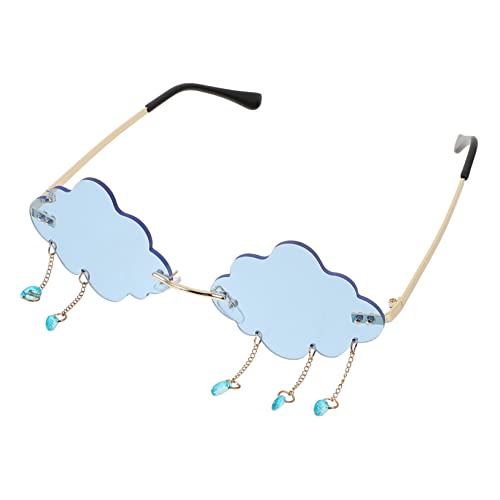 minkissy 1 Stück Geformt Wolke Regen Oval Trendy Uv Gläser Einzigartige Brille Blue von minkissy