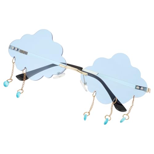 minkissy 1 Stück Sonnenbrille Wolke Uv Geformt Regen Gläser Stilvoll Funky Oval Cloud-zubehör Party Dekorative Brillen Kostüm Brillen Foto Requisiten Blue von minkissy