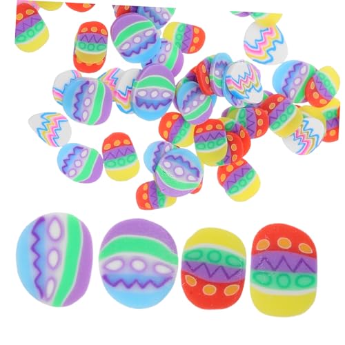minkissy 10 Packungen Polymer Clay Spacer Beads in Eierform Handgefertigte Bunte Schmuckperlen für DIY Armband Halskette Haarschmuck Kreative Osterdeko und Bastelbedarf von minkissy
