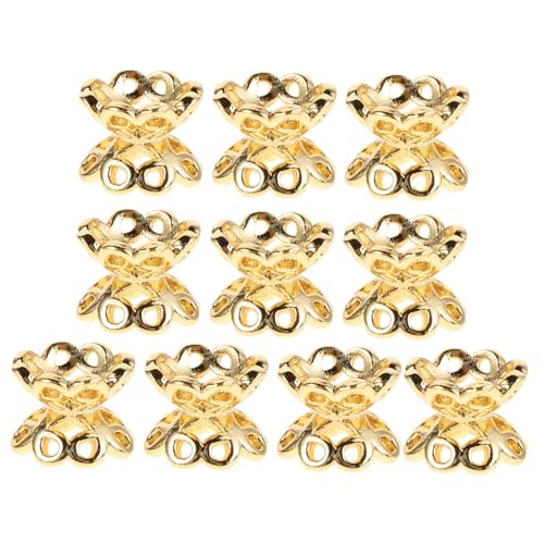 minkissy 10 Stück Armband-Perlen-Accessoires schmuck Abstandsperlen für Stifte Blumenperle Perlenkappen Zierkappen Perlenabstandshalter Perlenblumen Kupfer Golden von minkissy