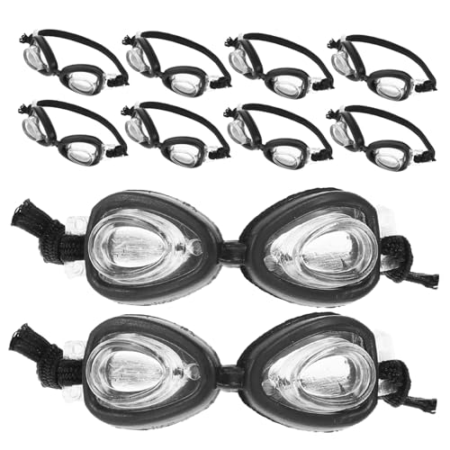 minkissy 10 Stück Mini Brillen Miniatur Zubehör Wasserbrillen Für Puppen Poolparty Schwimmbrillen Puppenhaus Brillen Requisiten Kleinkind Schwimmbrillen Puppenhaus von minkissy