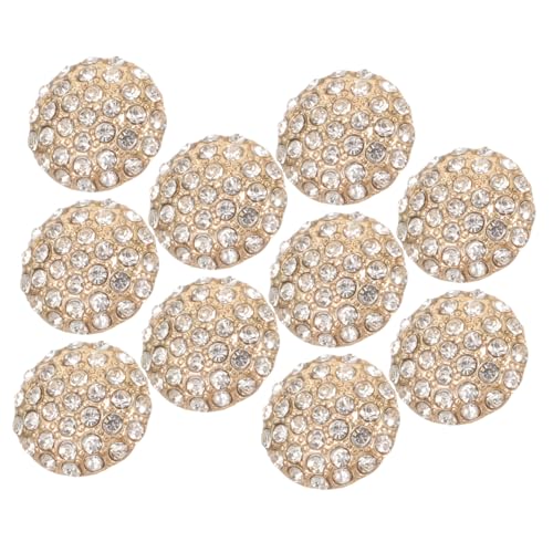 minkissy 10 Stück Pelzknöpfe hohler Nähknopf Strass-Knöpfe Kleidungsknöpfe Knöpfe für Kleidung Ersatz Pulloverknopf Nähzubehör für Kleidung Mantelknöpfe Knopf für Kleidung Metall Golden von minkissy