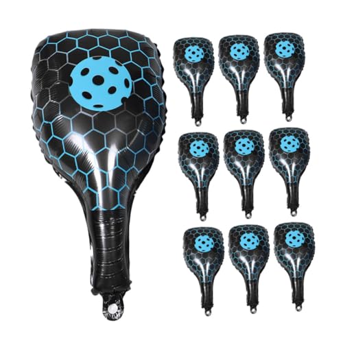 minkissy 10 Stück Pickle Racket Folienballons Bunte Partydekoration für Sportmottopartys Schnell Aufblasbar für Erwachsene Blau Cartoonhaftes Design von minkissy