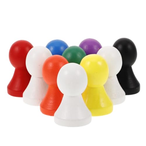 minkissy 10 Stück Teiliges Bunter Hölzerner Spielfiguren für Brettspiele Kleine Langlebige Holzfiguren mit Spezieller Form für Einfache Handhabung Ersatzspielsteine für Schach und Desktop von minkissy