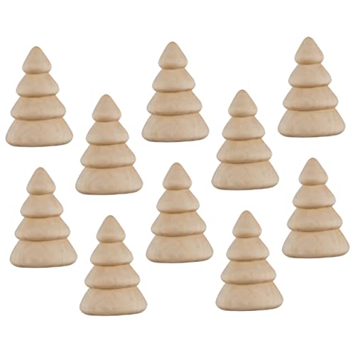 minkissy 10 Stück Teiliges DIY Holz Mini Baum Naturbelassene Kleine Holzbäume zum Bemalen Basteln und Dekorieren Stabile Tischdeko für Weihnachten und Wohnraumgestaltung von minkissy