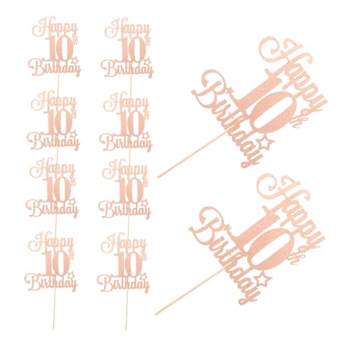 minkissy 10 Stück Teiliges Glitzer Geburtstags Cupcake Toppers Glänzende Kuchenstecker für Geburtstag Hochzeit Jubiläum Vielseitige Partydeko von minkissy