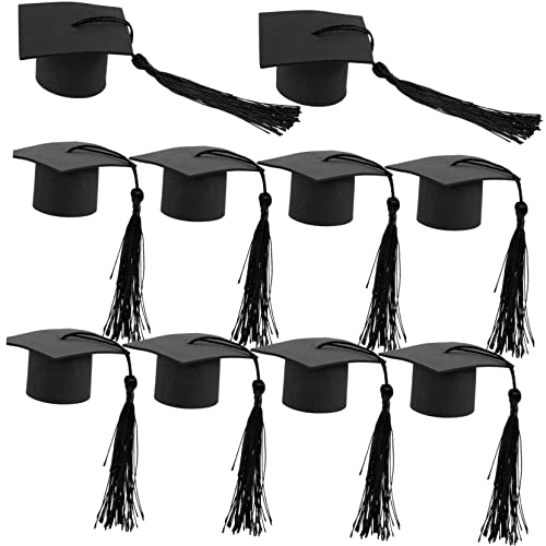 minkissy 10 Stück Teiliges Graduation Cake Topper Doktorhut Tortendeko Abschlussfeier Dekoration für Kuchen und Party Stilvoll und Praktisch für Abitur Bachelor und Schulabschluss von minkissy