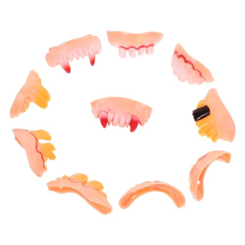 minkissy 10 Stück Teiliges Halloween Fake Zähne Set Lustige Vampirzähne für Kostümparty und Deko Realistische Denturen für Horror Events und Kreative Fotorequisiten minkissy 10 Stück Teiliges Halloween Fake Zähne Set Lustige Vampirzähne für Kostümparty und Deko Realistische Denturen für Horror Events und Kreative Fotorequisiten von minkissy