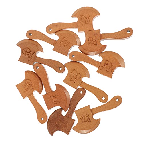 minkissy 10 Stück Teiliges Holz Deko mit Geschnitzten Holzäxten Kindersicheres Bastelornament für DIY Zubehör Kreative Geburtstagsgeschenke und Festivaldekoration von minkissy