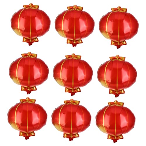 minkissy 10 Stück Teiliges Lampion Ballon Rot und Gold Vielseitige Dekoration für Herbstgeburtstag Nationalfeiertag und Neujahrsfeier Aufhängeschnur Geeignet für Innen und Außenbereich von minkissy