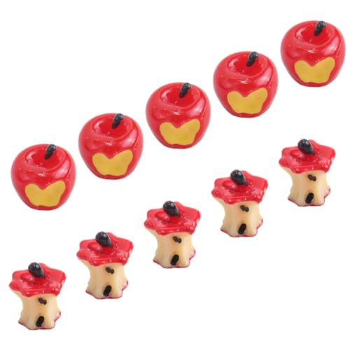 minkissy 10 Stück Teiliges Mini Resin Apfel Leichtes Bastelzubehör für DIY Handyhüllen Fotoalben Miniatur Deko Charm aus Praktischem Kunstharz für Kreative Bastelprojekte und Geschenkideen von minkissy