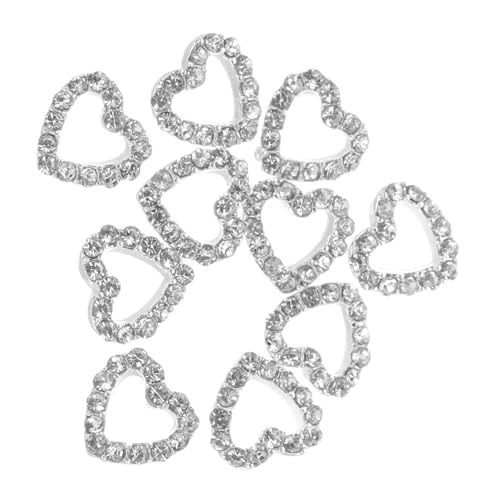 minkissy 10 Stück Teiliges Nagelkunst Ornamente Herzform Nagelcharms für Maniküre Vielseitige Nageldekorationen aus Robustem DIY Zubehör für Designs von minkissy