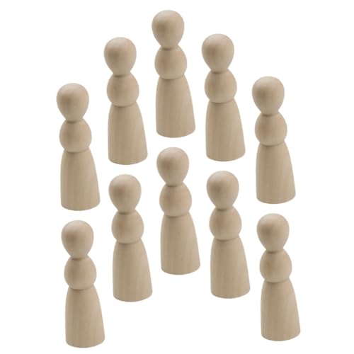 minkissy 10 Stück Teiliges Naturfarbene Holzpuppen DIY Bemalbare Holzfiguren zum Basteln Detailreiche Handgefertigte Holz Peg Dolls für Puppendeko Kindergeschenk und Wohnaccessoire von minkissy
