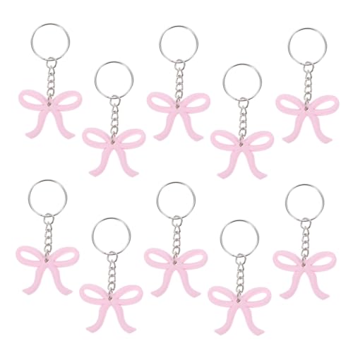 minkissy 10 Stück Teiliges Pinkes Schleifen Schlüsselanhänger Praktische und Elegante Schlüsselringe mit Schleifen Dekoration Vielseitig Einsetzbar für Babyparty Junggesellinnenabschied von minkissy