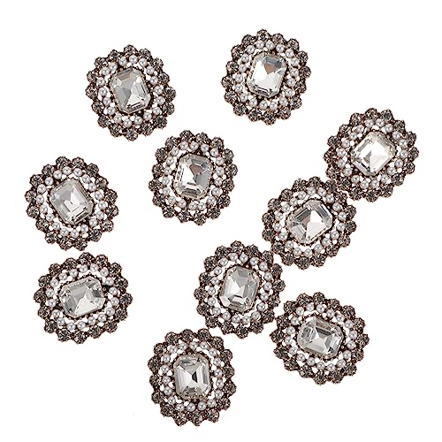 minkissy 10 Stück Teiliges Strassknöpfe mit Perlen für Diy Schmuck Bastelzubehör Dekorative Verzierungen für Kleidung und Accessoires von minkissy